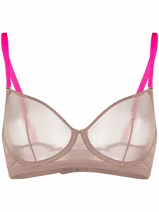 Сетчатый бюстгальтер на косточках Maison Close, коричневый