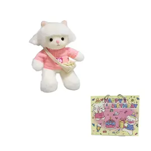 Очаровательная кукла-ягненок с бантом-бабочкой, трансформирующийся рюкзак, высота 30 см MIANHUIYI