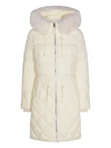 Стеганое пальто с отделкой из меха Mackage, нейтральный