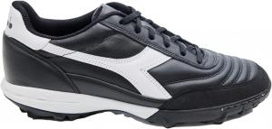 Футбольные бутсы Diadora Calcetto LT для игры на искусственном газоне - натуральная кожа, улучшенная амортизация, резина с повышенной износостойкостью, искусственный газон, оптимальное сцепление и стабильность, белый/черный