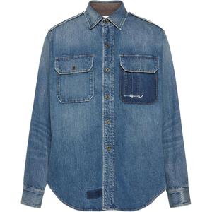 Джинсовая рубашка с накладными карманами Maison Margiela, синий