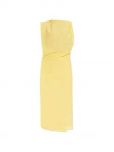 Длинное желтое платье с драпировкой без рукавов Jacquemus