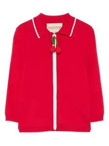 Кардиган на молнии с вишневыми деталями VALENTINO GARAVANI, красный