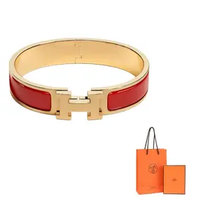 HERMES Позолоченные, эмалевые браслеты Women's Red