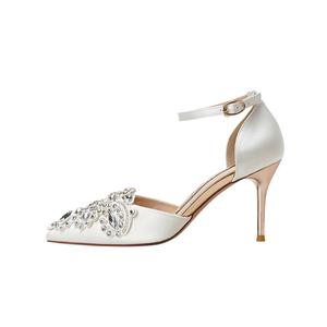 QITUMAUL Стройные каблуки на высоком каблуке для женщин - экрю [Высота каблука 8,5 см], цвет Ecru[Heel Height 8.5cm]