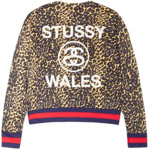 Stussy Wales Bonner Co brand FW25 леопард свитер футболка unisex