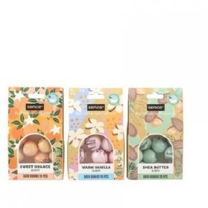 Набор бомбочек для ванны Sence с маслом ши, сладким апельсином и теплой ванилью — 30 бомбочек для ванны в 3 упаковках