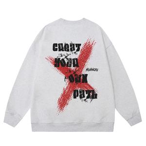 Свитшот Unisex Crew Neck Moderate Heavyweight HUANQIU, белый heather серый