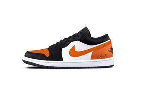 Jordan Винтажные баскетбольные кеды Air 1 унисекс низкие черно-оранжевые черный оранжевый белый, цвет Black Orange White
