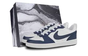 Кроссовки Nike Court Borough Low Top GS Бело-голубые