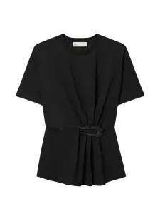 Хлопковая футболка Tory Burch, черный