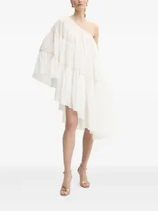 Ярусное платье асимметричного кроя Simona Corsellini, белый