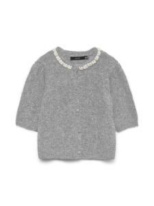 Vero Moda Curve Кардиган 'OCEAN' в крапчатом сером цвете