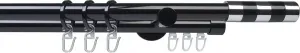 Карниз Liedeco "Готовый комплект 20 мм Piano Murcia", 2 направляющие, фиксированный размер, карниз в сборе 240 см, Ø 20 мм, черный