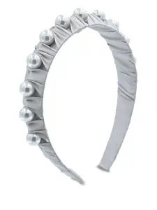 Ободок с искусственным жемчугом Mimi Tutu, серебристый