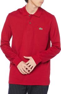 Официальная поло-рубашка Lacoste Original Fit с длинным рукавом, модель L1312, бордовый