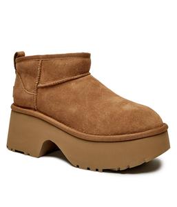 Ботинки зимние UGG Classic Ultra Mini New Heights, коричневый