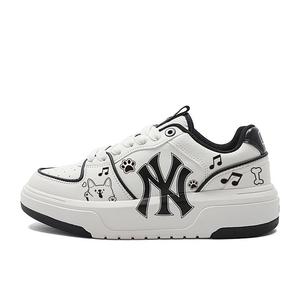 MLB Чанки лайнеры с усиленной износостойкостью низкие скейтерские унисекс черно-белые, цвет Black White