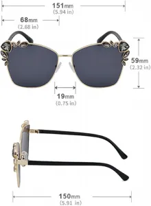 Квадратные солнцезащитные очки с металлической оправой и стразами для женщин, винтажный стиль, модные очки UV400, защита от ультрафиолета, модель 3394 Melrose, Brown