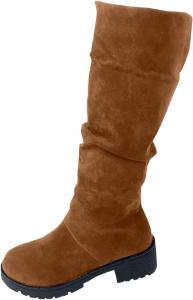 Модные женские сапоги на широкую икру: повседневные высокие ботинки для ходьбы, легкие осенние праздничные туфли Generic, Brown