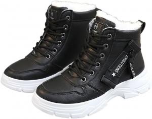 Женские зимние спортивные туфли с толстой подошвой и утеплителем - теплая обувь для сохранения тепла | Нежный комфорт для холодной погоды на улице Clolinde, Black