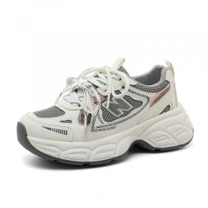 Нескользящие, износостойкие, легкие, низкие, массивные женские кроссовки QITUMAUL, Light Pink[Hidden Wedge 7Cm]