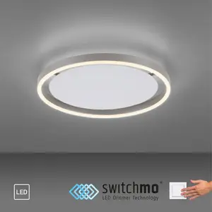 Потолочный светильник RITUS LED-панель 1 шт. Теплый белый LED, диммируемый, Switchmo Just Light, Aluminiumfarben