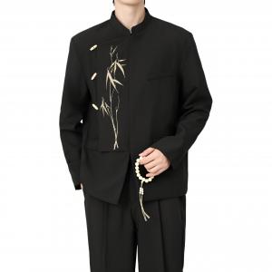 VanCamel Костюм деловой Unisex Black Stand Collar Moderate