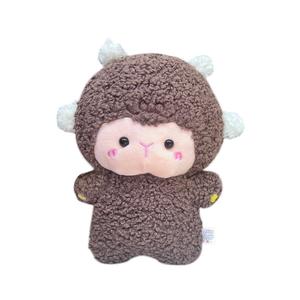 Плюшевая кукла из новозеландской шерсти с завитками, высота 40 см MENGMENGBUNNY, Chocolate