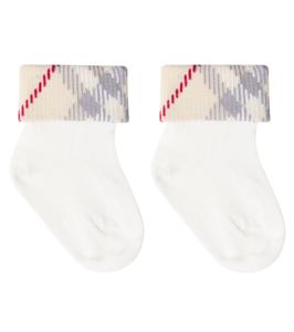 Детский комплект из 2 носков из хлопковой смеси Burberry Kids, белый