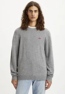 Шерстяной свитер Levi's "ORIGINAL HM SWEATER", классической формы с круглым вырезом, серый
