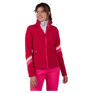 Флис Rossignol Strawpile full zip, розовый/красный