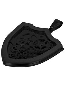 Adeliás Мужской кулон - гравированный кулон из нержавеющей стали черного цвета