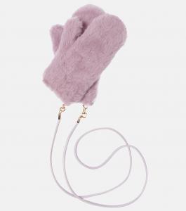 Плюшевые варежки омбрато Max Mara, фиолетовый