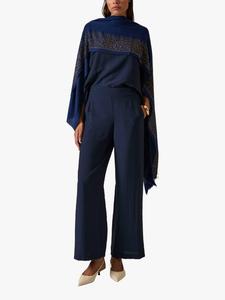 Брюки с высокой посадкой и широкими штанинами James Lakeland, Navy