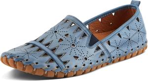 Женские кожаные лоферы Spring Step Fusaro, Удобные слипоны с резиновой подошвой, Лоферы для работы, прогулки и вождения, синий