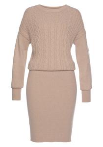 Платье LASCANA Strick, бежевый