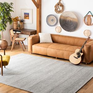 Ковер SAFAVIEH, 275 x 366 см, Marbella Collection, Silver & Grey, ручной работы из шерсти, идеален для помещений с высокой проходимостью в гостиной, спальне (MRB556G)