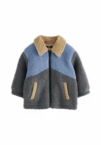 Флисовая куртка Next, Charcoal/Blue/Tan Colorblock