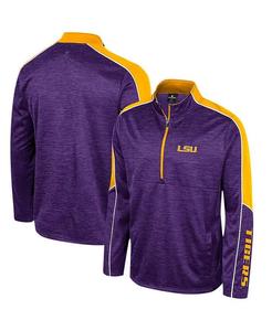 Мужская фиолетовая толстовка LSU Tigers Marled Half-Zip Colosseum