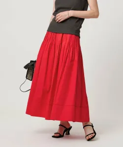 Расклешенная юбка из хлопка и шелка с шелковистым верхом - можно стирать United Arrows, цвет Red