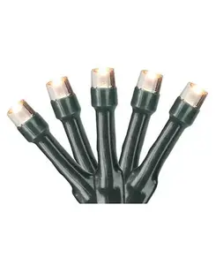 Набор из 20 светодиодных рождественских гирлянд с широким углом обзора и теплым белым светом, работающих от батареек, с зеленым проводом Northlight, clear