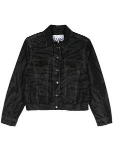 GANNI джинсовая куртка с зебровым принтом, черный