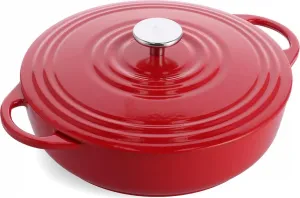 Чугунная сковорода - 28 см - Чили-красная - Подходит для индукции Markenlos