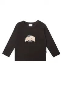 Лилипутская рубашка с длинными рукавами "Круассан Бонжур" с милым принтом Liliput, черный