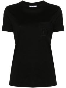 Max Mara футболка с вышитым логотипом, черный