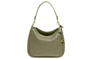 Кожаная сумка Hobo через плечо большого размера для женщин Cary с латунной фурнитурой и цветом Moss COACH