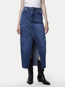 Джинсовая юбка стандартного кроя Pieces, синий