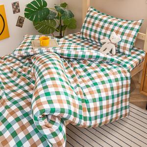 Muji Комплект постельного белья из 3 предметов (пододеяльник 150 см, простыня, наволочка), цвет Green, seven-segment green