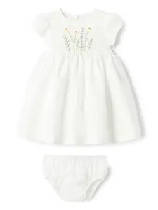 Льняное платье с вышивкой Il Gufo, белый